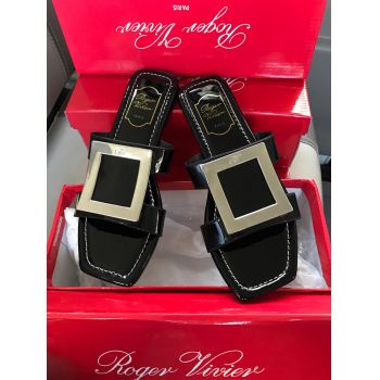 Women Fancy Slipper Black Shine 